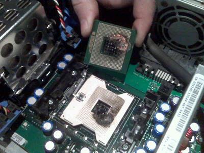 piture of mother board and cpu chip